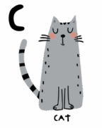 可愛的貓咪插畫